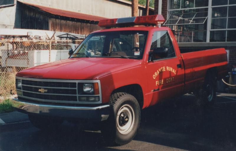 1990 Chevrolet Pickup (retired).  ORFD's 1st Utility truck. Sold at auction.